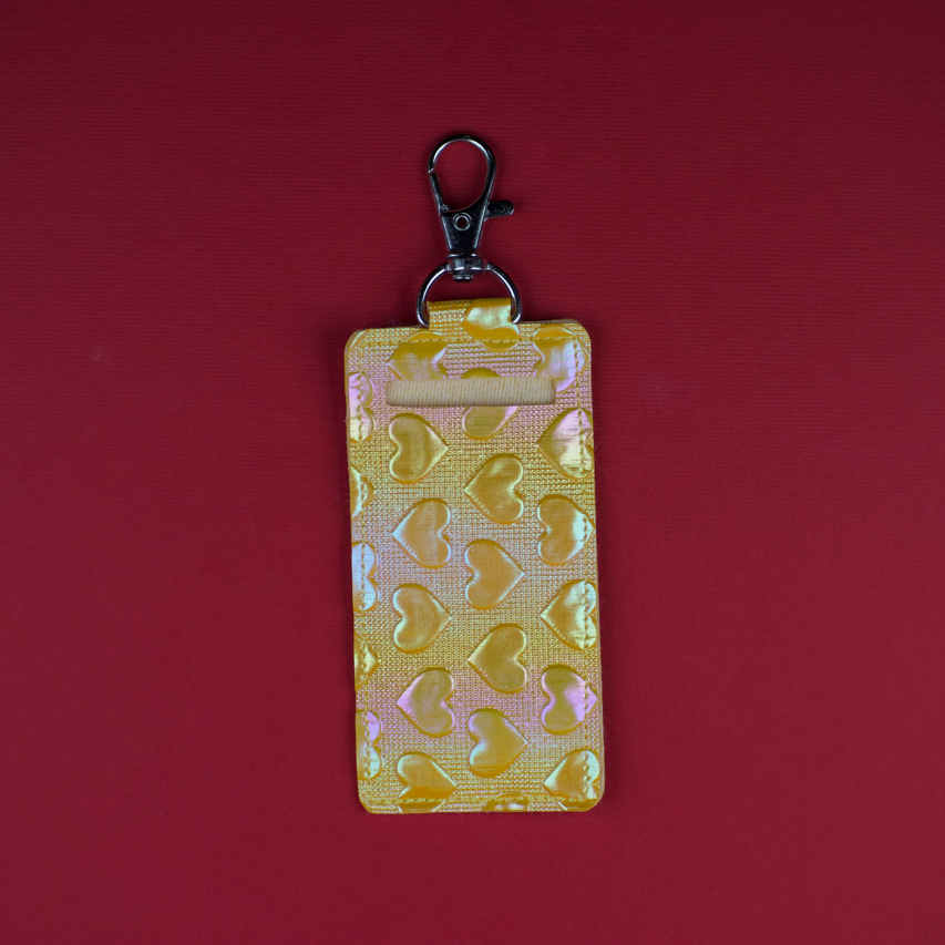 Yellow Heart Faux Leather LipBalm Holder